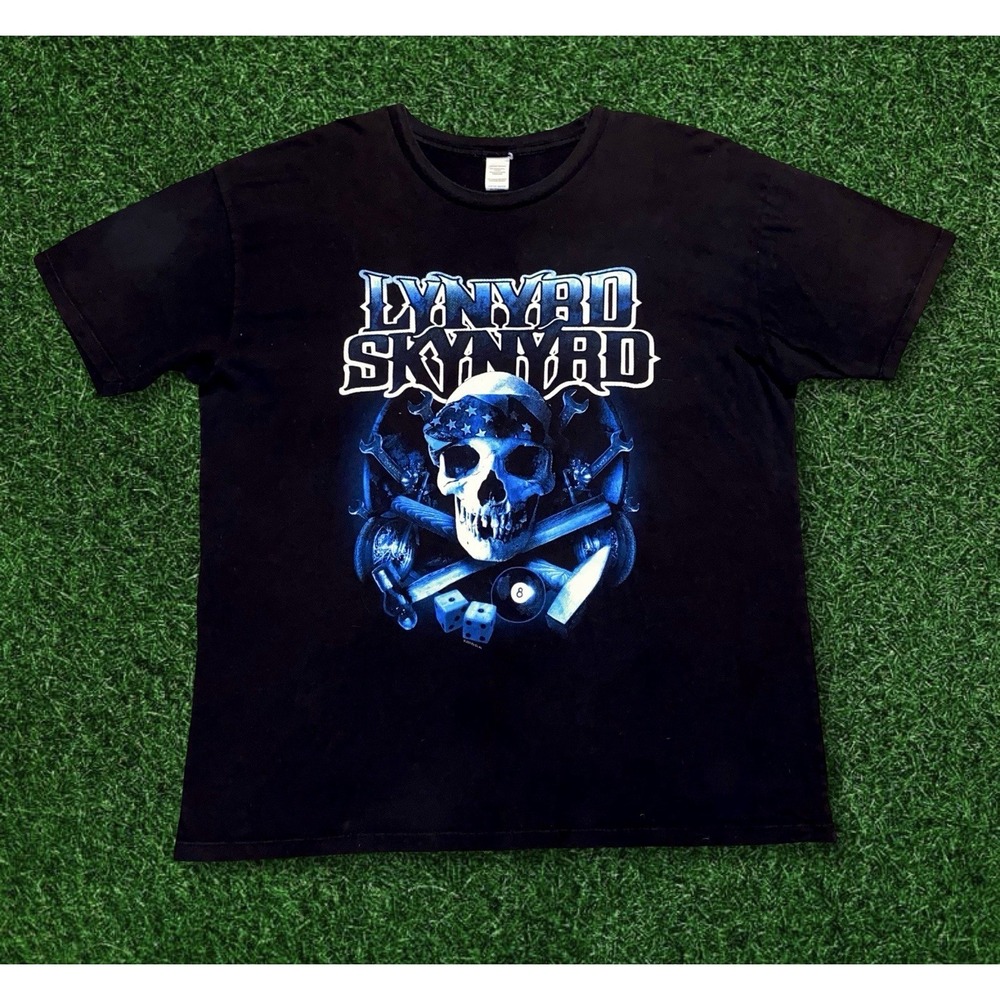 Lynyrd Skynyrd Fly On T Shirt 2006 Licensed Skull Dice Graphic Tee Mens XL Black